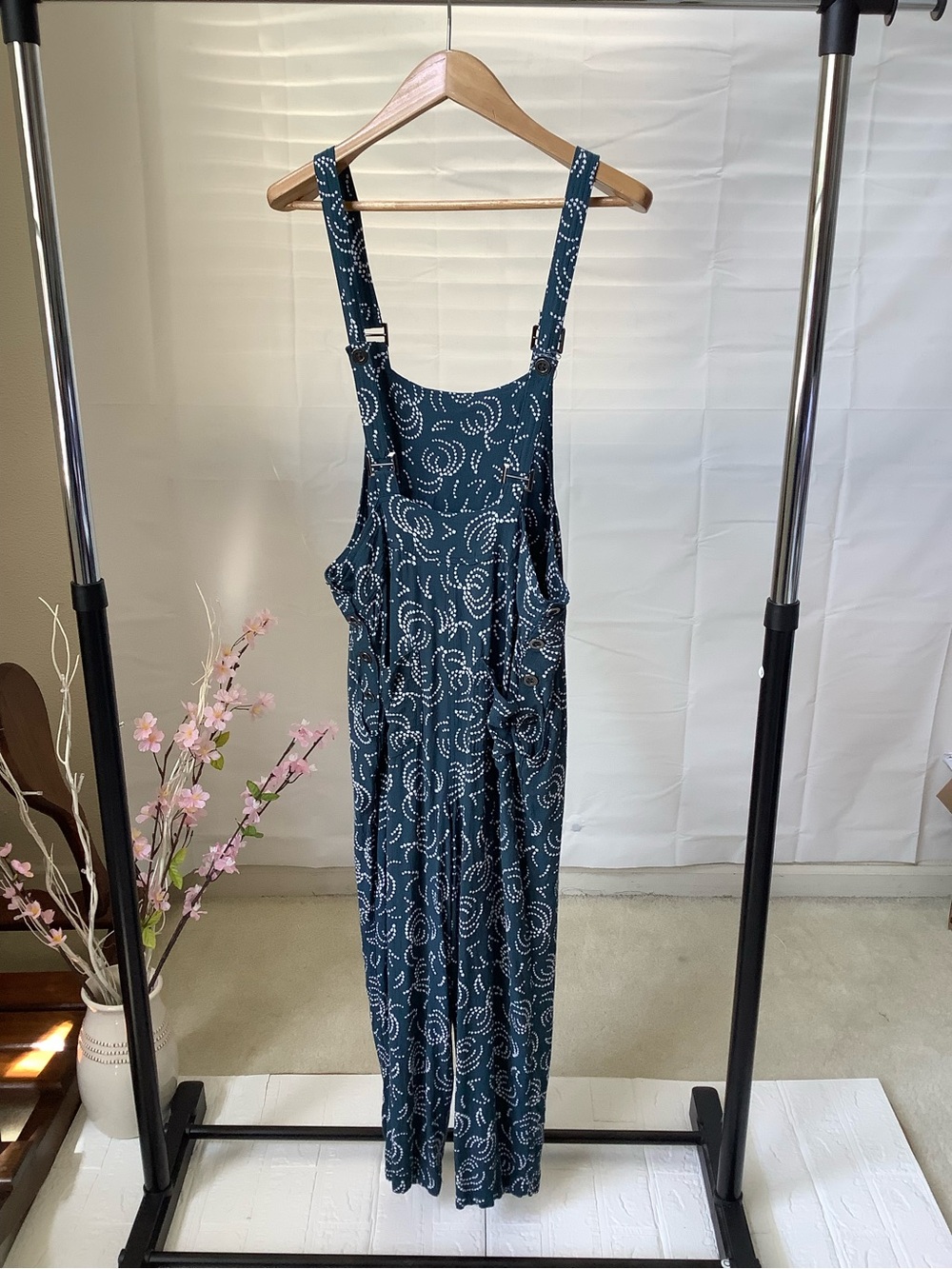 Maeve Blue Tidal Swirl Print Cropped Jumpsuit - Size S - Picture 3 of 10